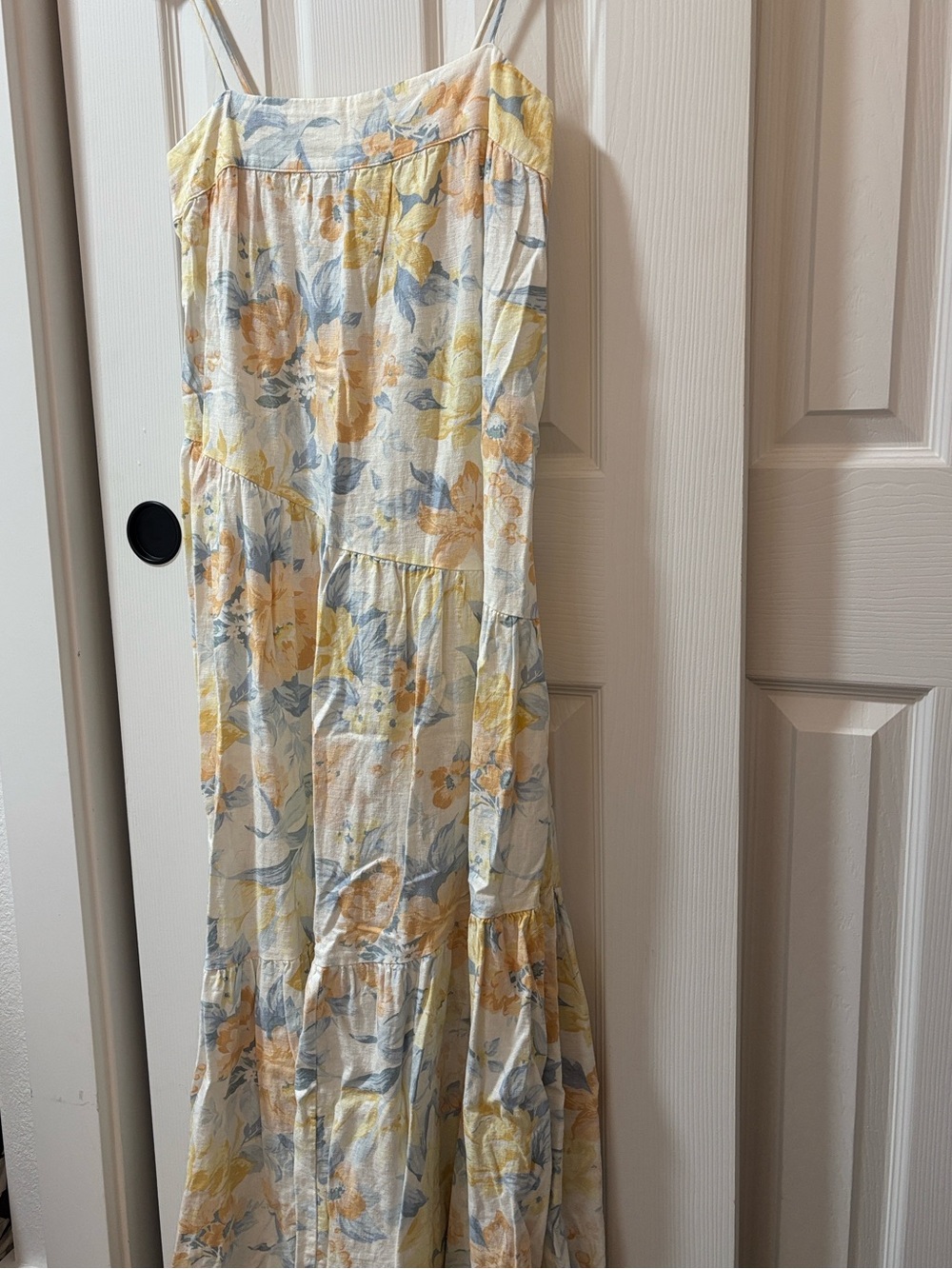 Abercrombie & Fitch Floral Tiered Maxi Skirt in Yellow and Blue